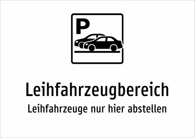 Leihfahrzeugbereich - Leihfahrzeuge nur hier abstellen