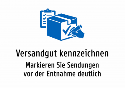 Versandgut kennzeichnen - Markieren Sie Sendungen vor der Entnahme deutlich