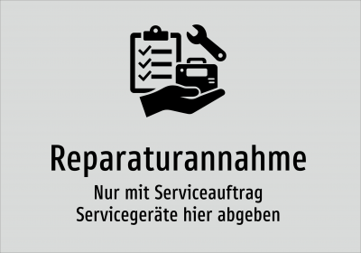 Reparaturannahme - Nur mit Serviceauftrag Servicegeräte hier abgeben