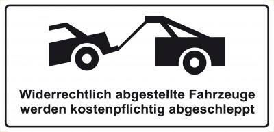 Widerrechtlich abg. Fahrzeuge werden kostenpflichtig abgeschlepp