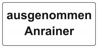 Ausgenommen Anrainer 