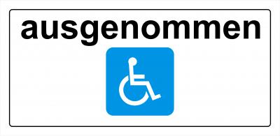 Ausgenommen Rollstuhlfahrer