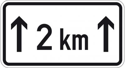 Auf einer Strecke von .. km 