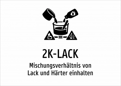 2K-LACK - Mischungsverhältnis von Lack und Härter einhalten