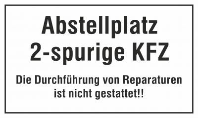 Abstellplatz 2-spurige KFZ