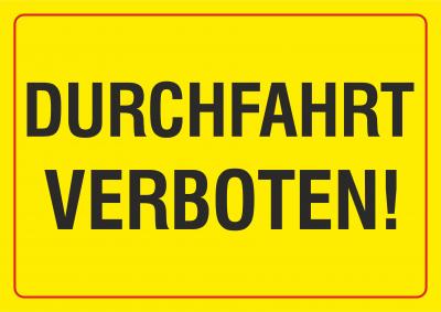 Durchfahrt verboten