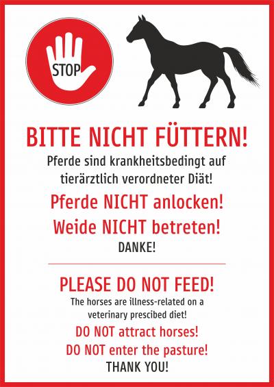 Pferde nicht füttern!