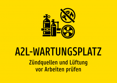 A2L-WARTUNGSPLATZ - Zündquellen und Lüftung vor Arbeiten prüfen