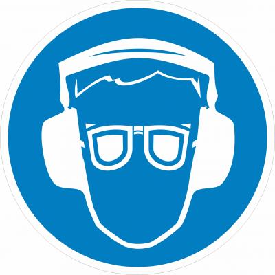 Gehör- und Augenschutz tragen